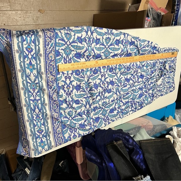 Gypsieblu Blue Floral Printed Polyester Tube Dress Size Small K2 - Picture 6 of 7